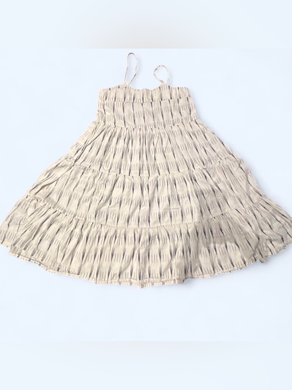 Jen’s Pirate Booty Tiered Midi Dress Size M/L cream Black Boho Free People